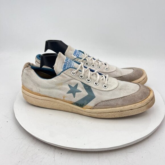 Vintage Converse One Star Chris Evert Women Size 9 White Blue Training Shoes - Picture 5 of 16